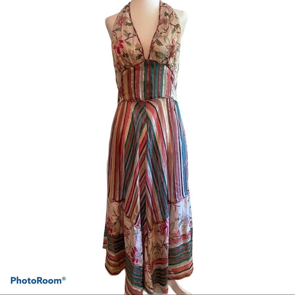 Burning Torch Calvert Halter Printed Dress